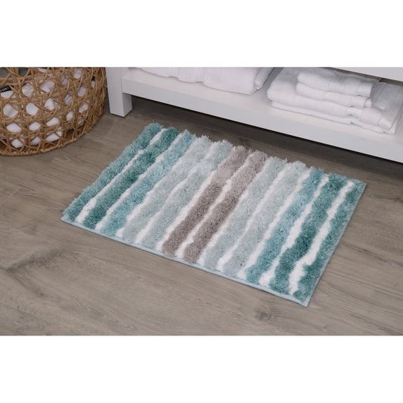 Bathroom Rugs, Extra Soft Absorbent Bath Rugs, Non-Slip, Quick Drying, Machine Washable, Plush Comfort for Bathroom Floor, Tub, Shower and Home Decor Accessories, 17x24, Turquoise