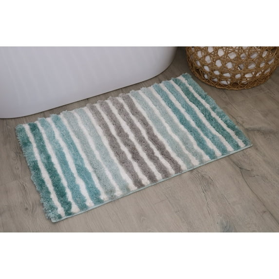 HOME WEAVERS INC Bathroom Rugs, Soft Bath Rug, Non-Slip, 20x32, Turquoise