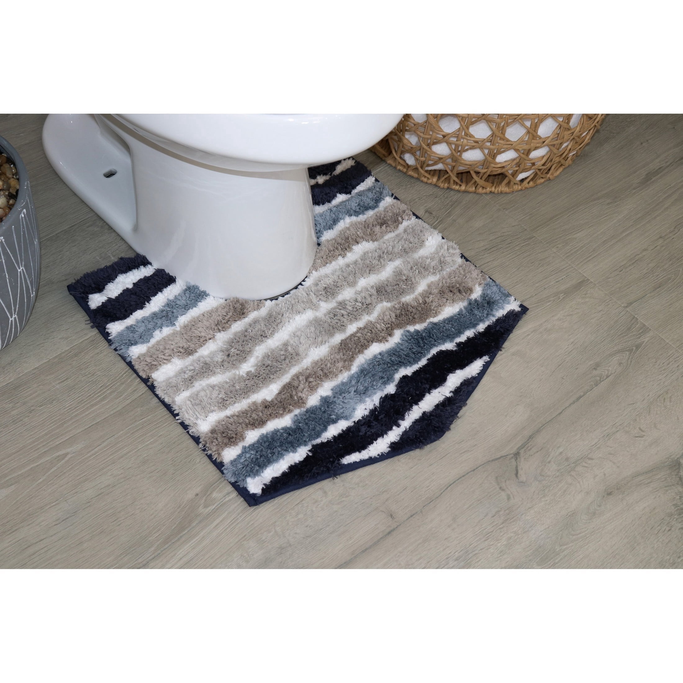 Toilet Bowl Rug Luxury Toilet Rugs U-Shaped 20x20, Extra Soft and Absorbent Microfiber ...