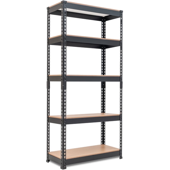 HOMEDANT Black Garage Shelving Units 5-Tier Metal Garage Storage Shelves, 28"W x 12.3"D x 59.5"H