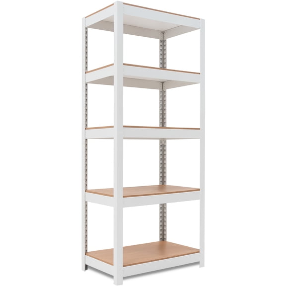 HOMEDANT House 5 Tier 24.1" W Laminated Metal Shelving Unit Adjustable Storage Utility Rack Heavy Duty Shelves Organization Multipurpose Shelf Kitchen Pantry Closet Garage Shelves