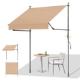 thumbnail image 1 of HOMEDEMO Manual Foldable Retractable Awning, 59"W x 118"H Foldable Side Bar 30°-180°, NO Drilling Awings for Backyard Garden Porch Outside Camel, 1 of 8
