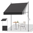thumbnail image 1 of HOMEDEMO Manual Retractable Awning, 59"W x 118"H Retractable Side Bar 47-59", NO Drilling Awings for Backyard Garden Porch Outside Carbon gray, 1 of 8