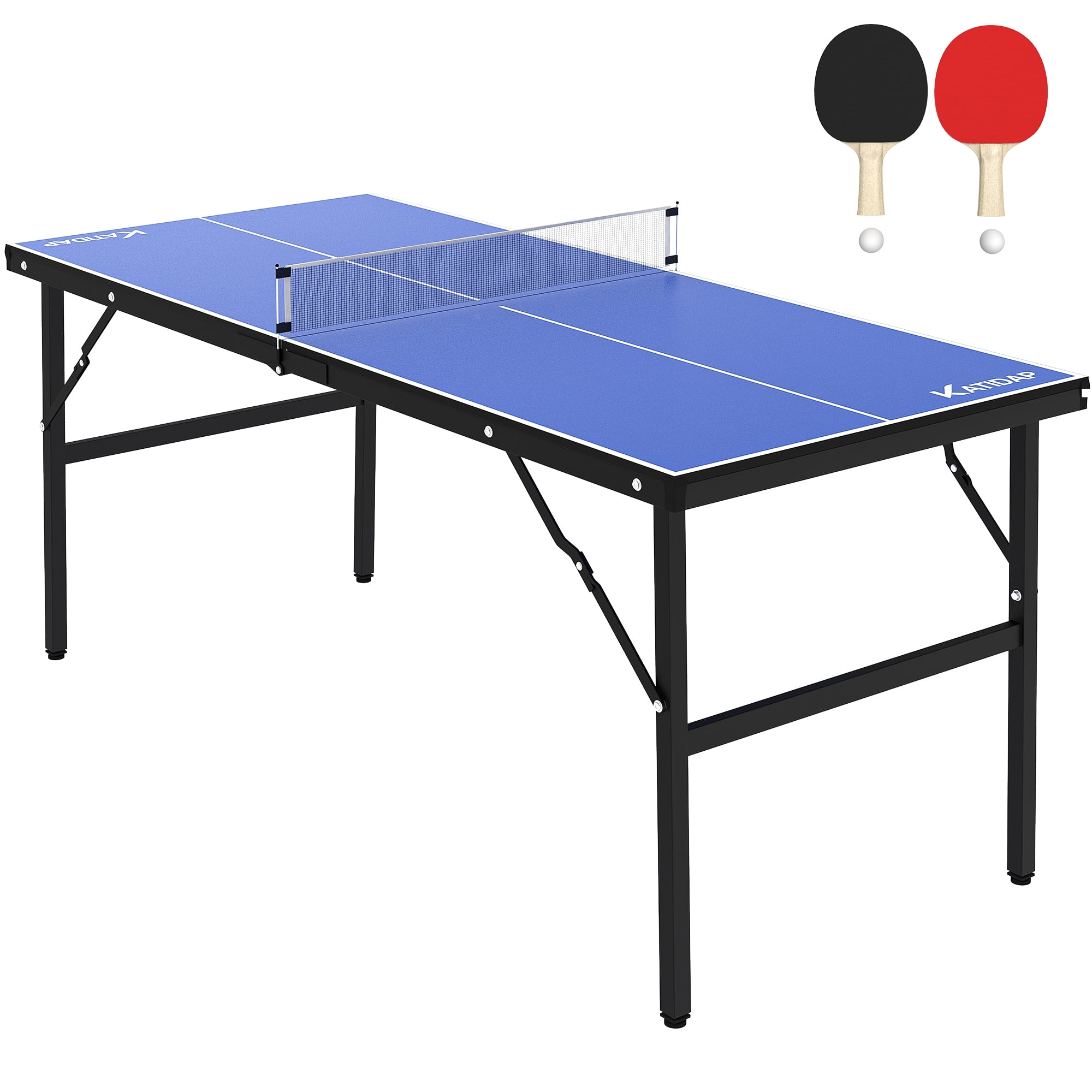 HOMEFAN MidSize Table Tennis Game Set, Indoor/Outdoor Portable Table