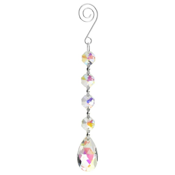 HOMEFORD Acrylic Chandelier Crystals, Honey Dew Link, 7-inch, Iridescent Clear