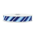 thumbnail image 1 of HOMEFORD Christmas Glittered Diagonal Stripes Grosgrain Ribbon, 5/8-inch, 10-yard, Blue, 1 of 3