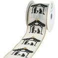 thumbnail image 1 of HOMEFORD Christmas Nativity Scene Satin Wired Ribbon, 2-1/2-inch, 10-yard, Black, 1 of 3