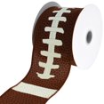 thumbnail image 1 of HOMEFORD ESC05 Football Pigskin Pattern Sports Wired Ribbon, 2-1/2-inch, 10-yard, Brown, 1 of 3