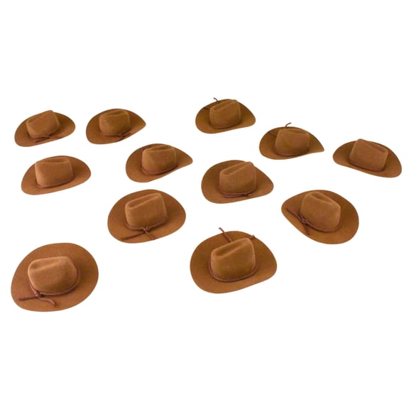 HOMEFORD ESC05 Mini Cowboy Hat Party Favor, 4-inch, 12-count, Brown