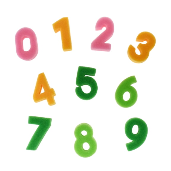 HOMEFORD ESC05 Number Craft Sponges, 2-1/4-inch, 10-piece, Multicolor