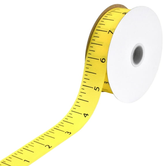 HOMEFORD ESC05 Ruler Measuring Stick Pattern Ribbon, 7/8-inch, 25-yard, Yellow