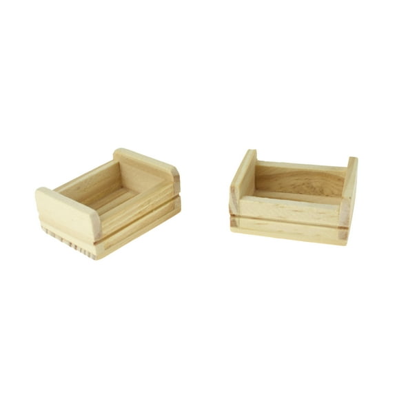HOMEFORD ESC05 Wooden Craft Routered Mini Crates, 1-7/8-inch, 2-count, Natural