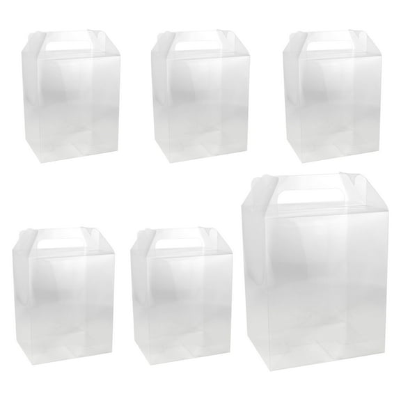 HOMEFORD ESC13 Gable Party Favor PVC Gift Boxes, 12-inch, 6-count, Clear