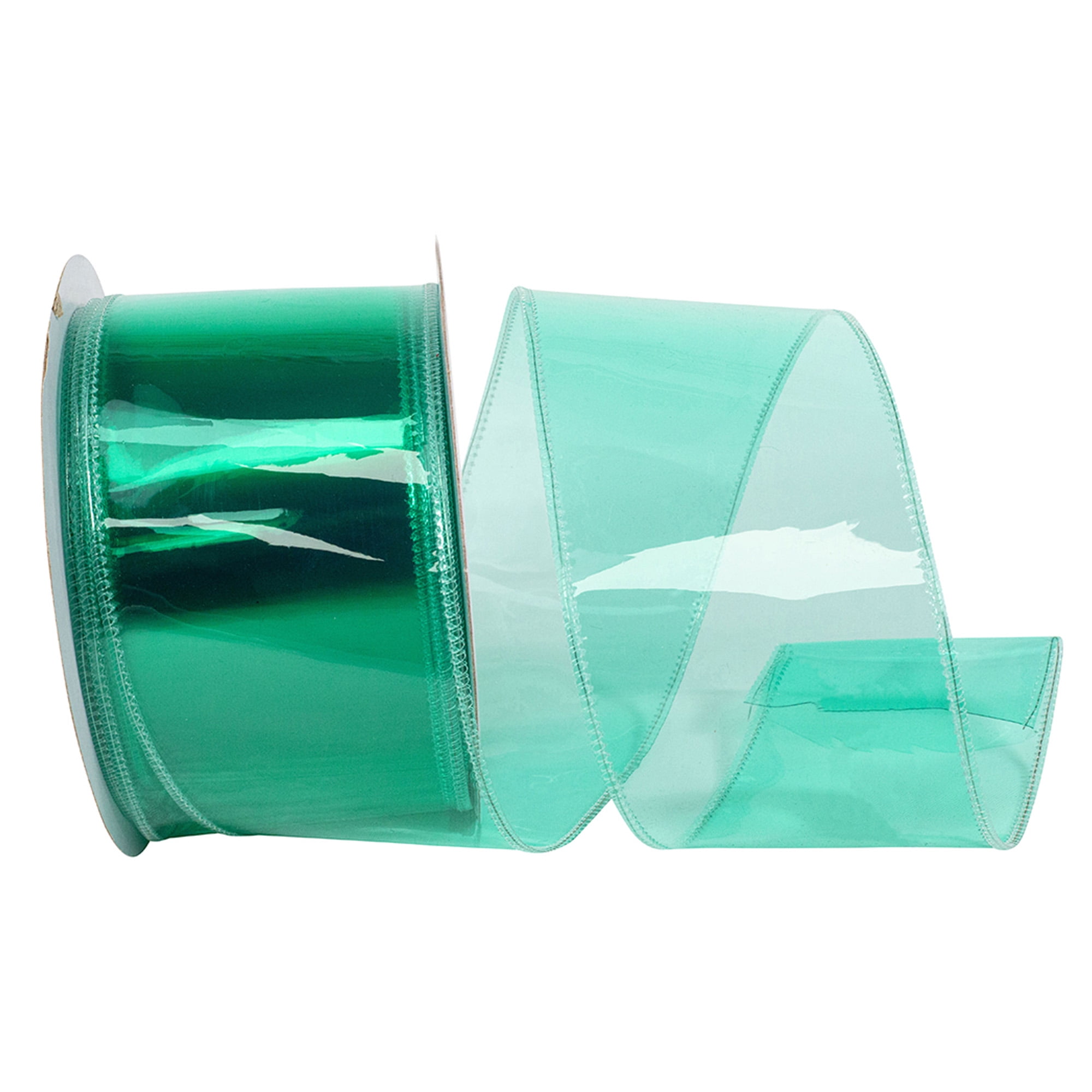 HOMEFORD Jelly Vinyl Wired Ribbon, 2-1/2-inch, 10-yard, Aqua