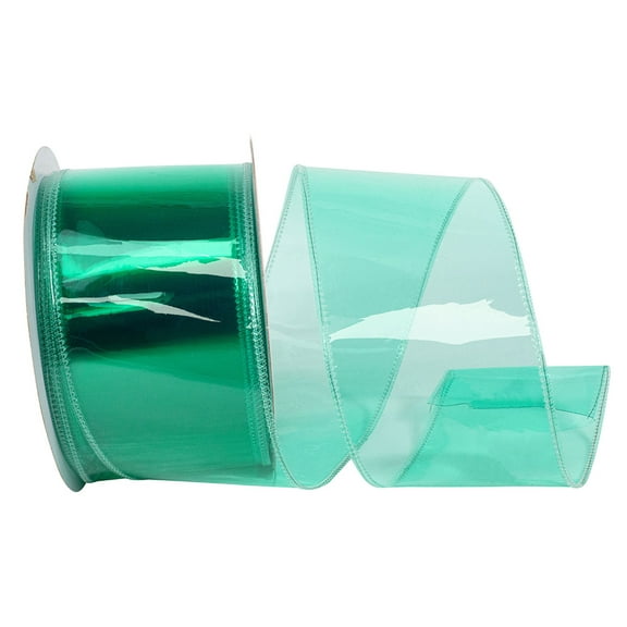 HOMEFORD Jelly Vinyl Wired Ribbon, 2-1/2-inch, 10-yard, Aqua