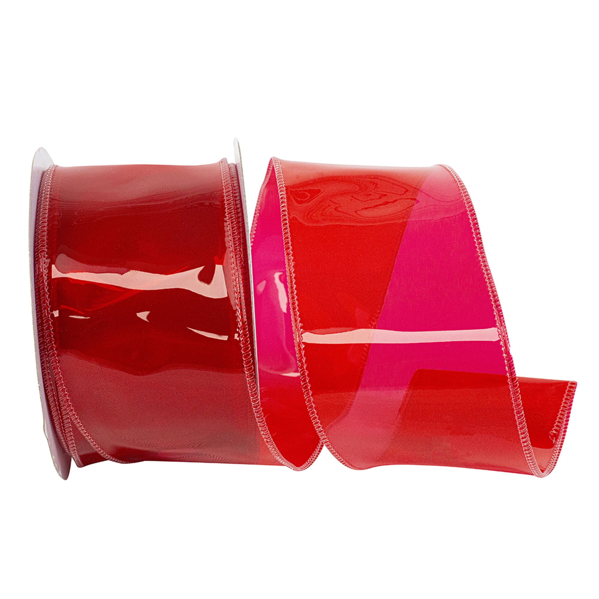 HOMEFORD Jelly Vinyl Wired Ribbon, 2-1/2-inch, 10-yard, Dark Red