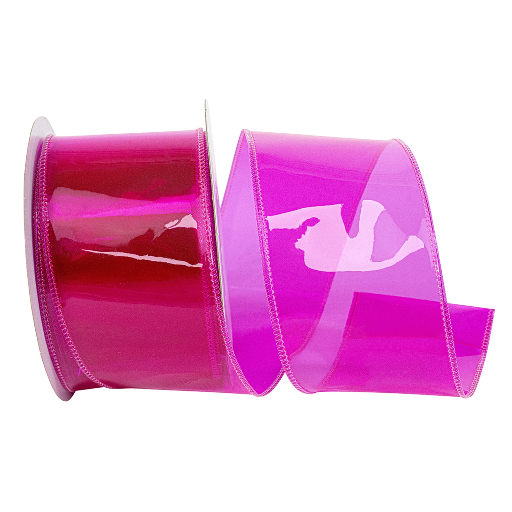 HOMEFORD Jelly Vinyl Wired Ribbon, 2-1/2-inch, 10-yard, Fuchsia