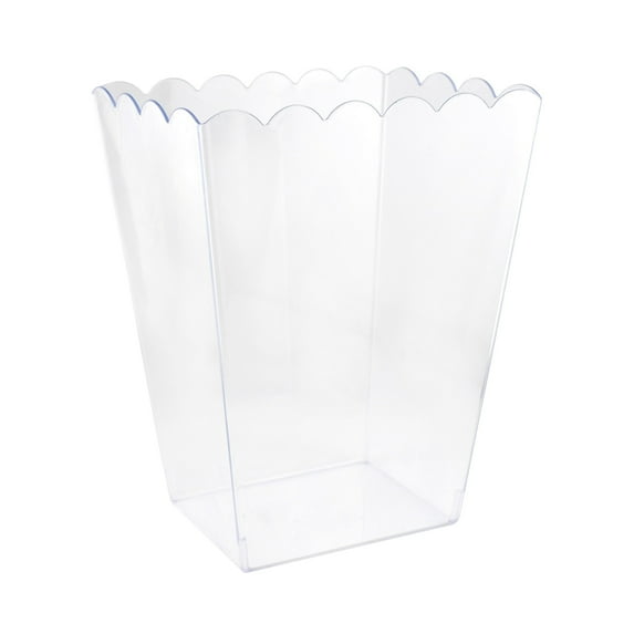 HOMEFORD Plastic Large Scalloped Container, 7-3/4-inch, Clear