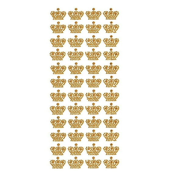 HOMEFORD Royal Crown Rhinestone Stickers, 3/4-inch, 48-count, Gold