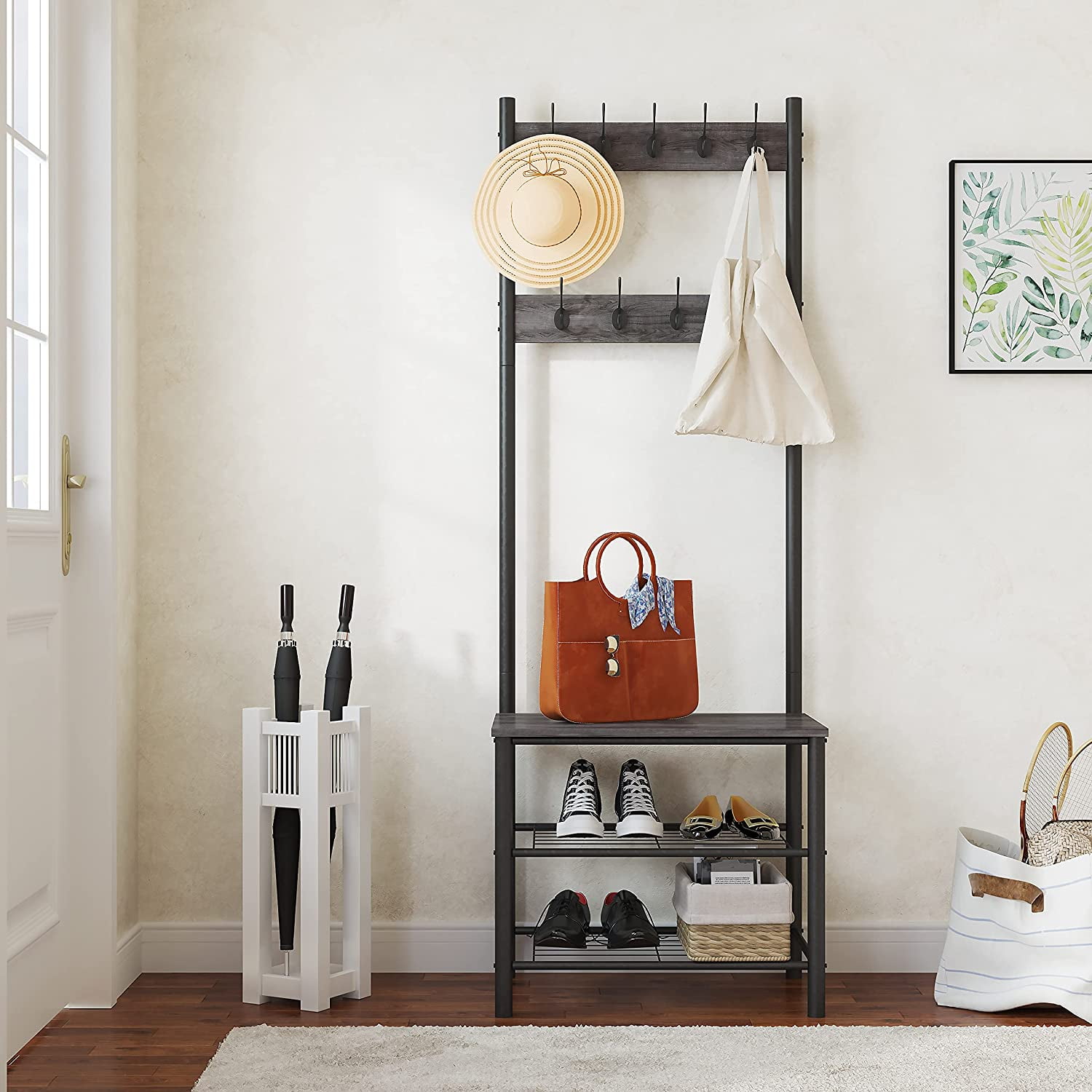 https://i5.walmartimages.com/seo/HOMEFORT-Industrial-Coat-Rack-Shoe-Bench-Entryway-Hall-Trees-Storage-Shelf-with-2-Mesh-Shelves-3-in-1-Design-Gray-and-Brown_ea31d69a-c363-4cf0-8fbf-d896fec172e7.2343ff4e2218b7504bec18adaea96664.jpeg