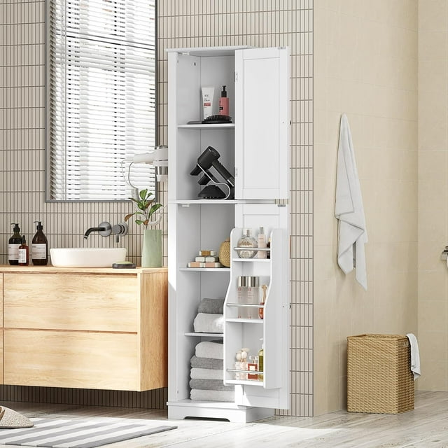 HOMEFORT Tall Thin Freestanding Bathroom Cupboard, Narrow Storage