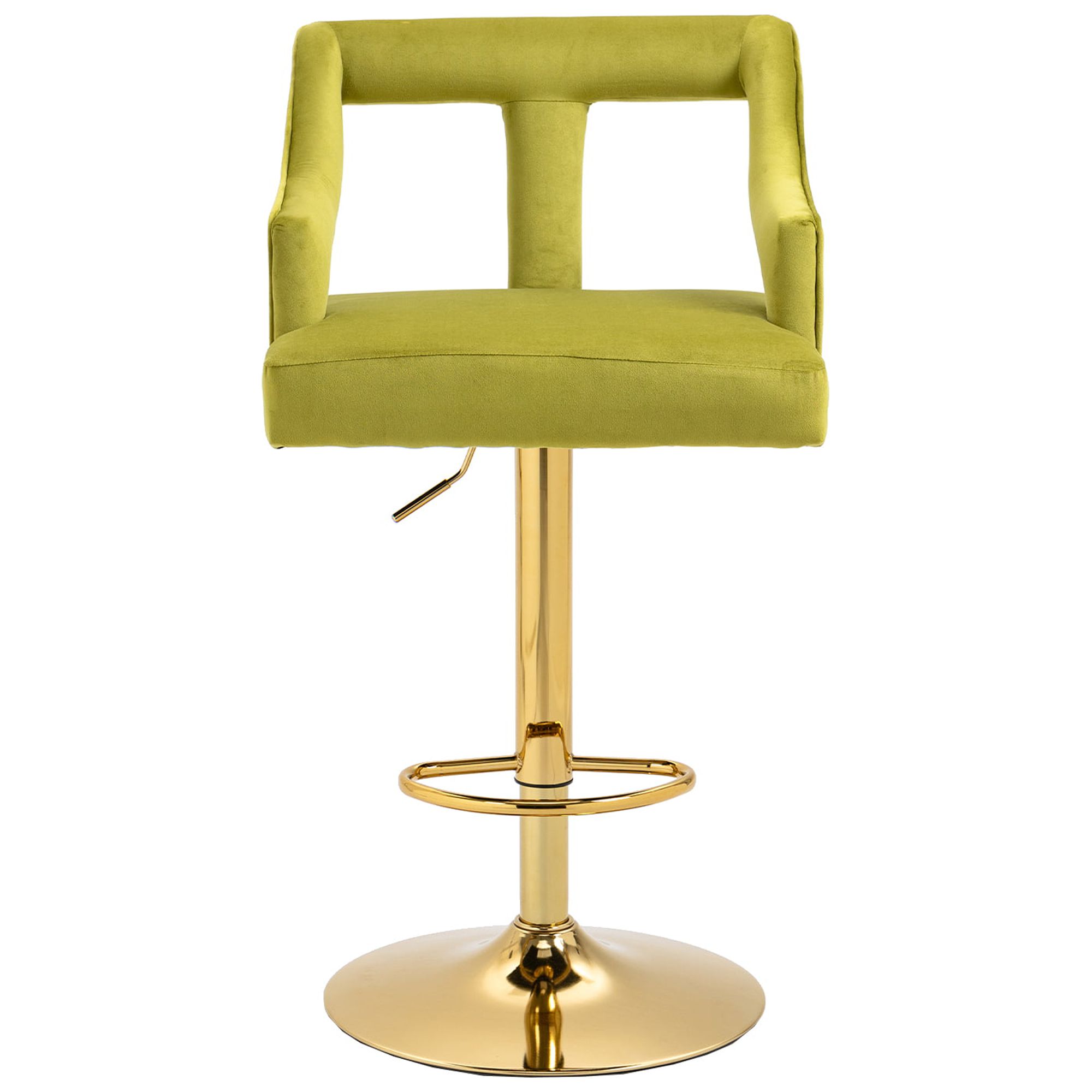 HOMEFUN 45 in. Swivel Adjustable Height Golden Metal Frame Cushioned