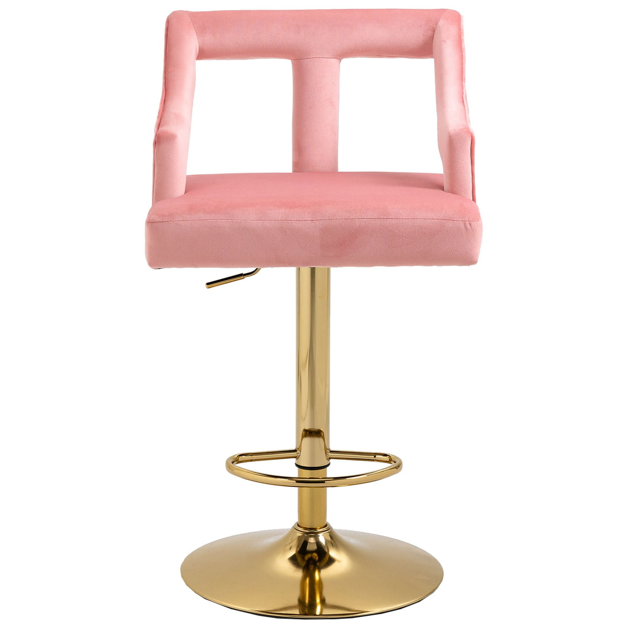 HOMEFUN 45 in. Swivel Adjustable Height Golden Metal Frame Cushioned