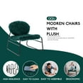 thumbnail image 1 of Modern industrial slant single person plush accent chair with metal frame Emerald, 1 of 5