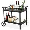 thumbnail image 1 of HOMEFUN Outdoor Cast Aluminium Serving Tea Cart with Wheels & Kitchen Storage Trolley for Garden, Backyard, Poolside, 1 of 7