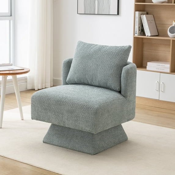 HOMEFUN Swivel Barrel Chair, Comfy Round Accent Sofa Chair for Living Room, 360 Degree Swivel Barrel Club Chair, Leisure Arm Chair for Nursery, Hotel, Bedroom, Office, Lounge