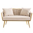 thumbnail image 1 of HOMEFUN Velvet Accent Chair Modern Upholstered Armsofa Tufted Sofa with Metal Frame, Single Leisure sofa for Living Room Bedroom Office Balcony, 1 of 6