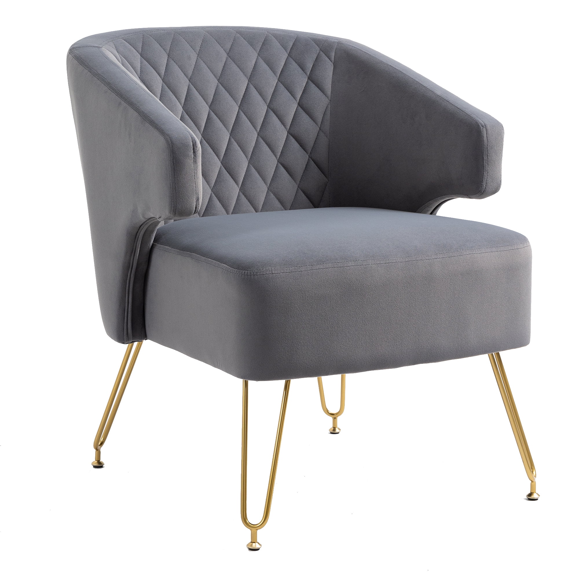 HOMEFUN Velvet Accent Chair with Solid Wood Frame,Modern Armchair