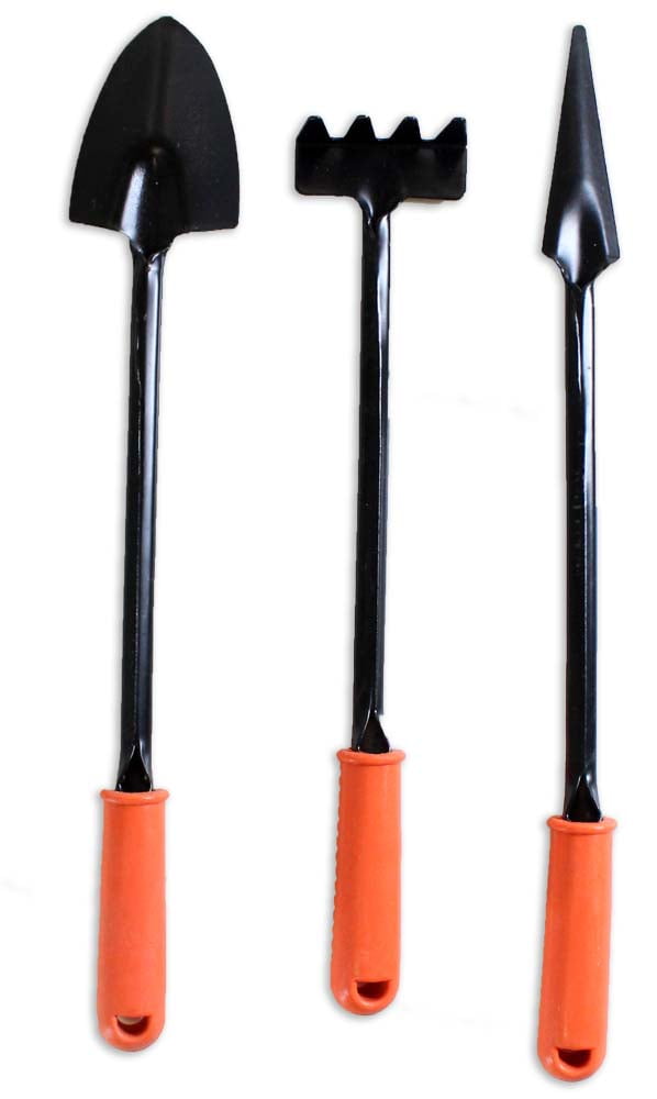 HOMEGARDEN 3 Piece Long Handled Mini Garden Tools Set 7.5" (19 cm) to