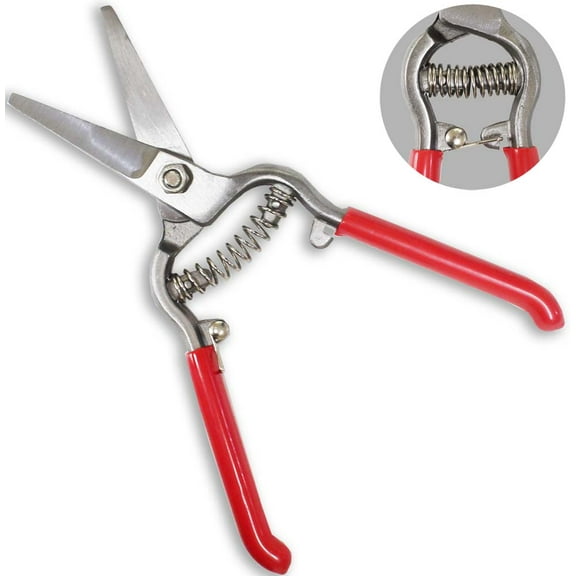 HOMEGARDEN 8" (20.3 cm) Straight Tip Pruning Shears | Vinyl Handles | Safety Locking Device | Ergonomic Design | Perfect for Precise Garden Maintenance