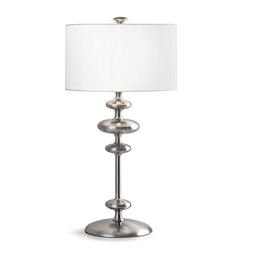 HOMEGLAM Mercury 30"H Metal Table Lamp, Modern Table Lamp - Brushed Nickel