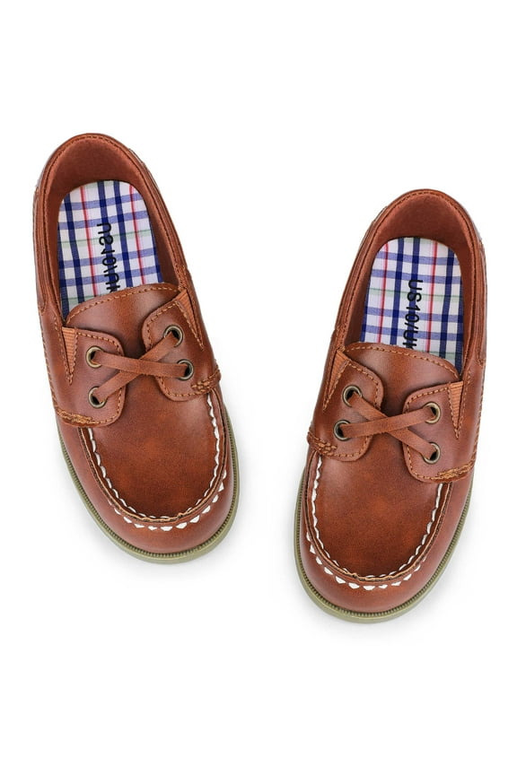 Boys Dress Shoes PU Leather School Uniform Loafers Wedding Parties Church Slip on Shoes Brown Toddler 2