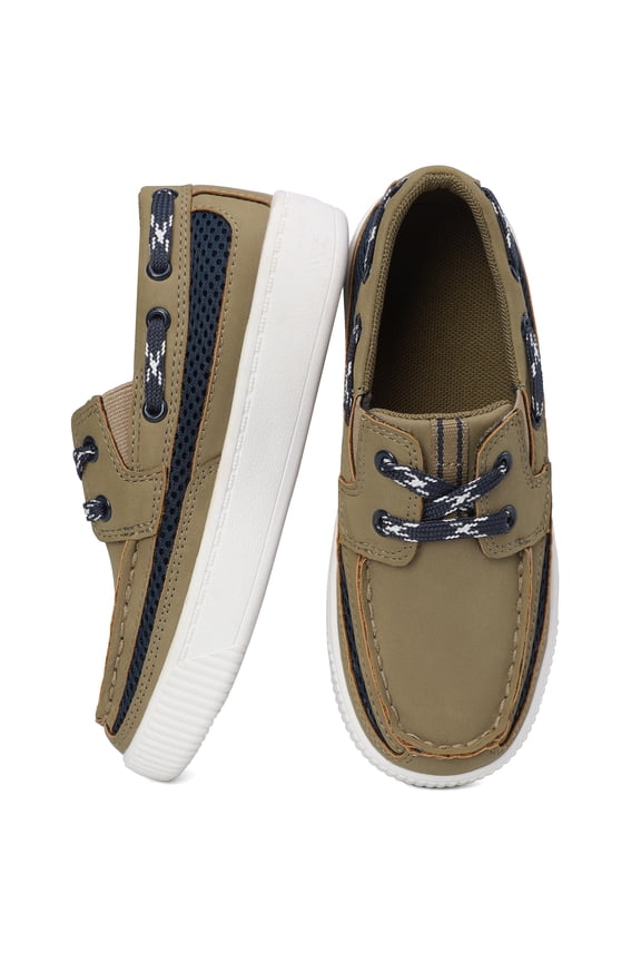 Boys Loafers Slip on Casual Boat Shoes Dress School Shoes Slip on Loafers for Kids Brown 13 Little Kid