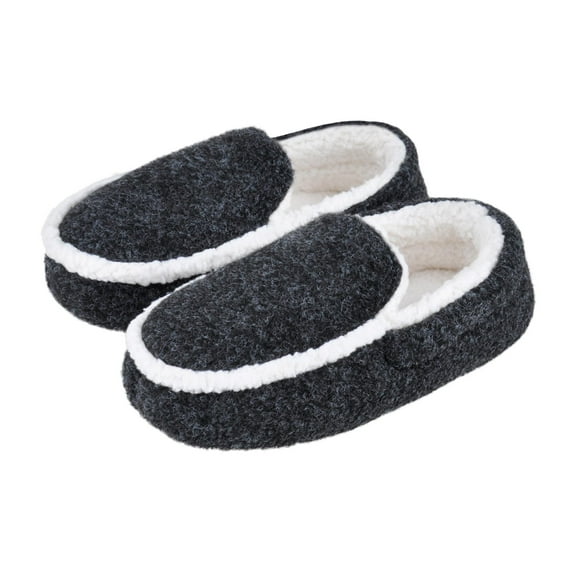 HOMEHOT Boys Slippers Cute Kids House Shoes Memory Foam Bedroom Slippers Anti Slip Rubber Sole Indoor Outdoor House Slippers Black Toddler 9-10