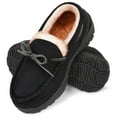thumbnail image 1 of HOMEHOT Boys Slippers Moccasins Kids House Shoes Comfy Memory Foam Slippers for Girls Black Size 12 Little Kid Unisex, 1 of 4
