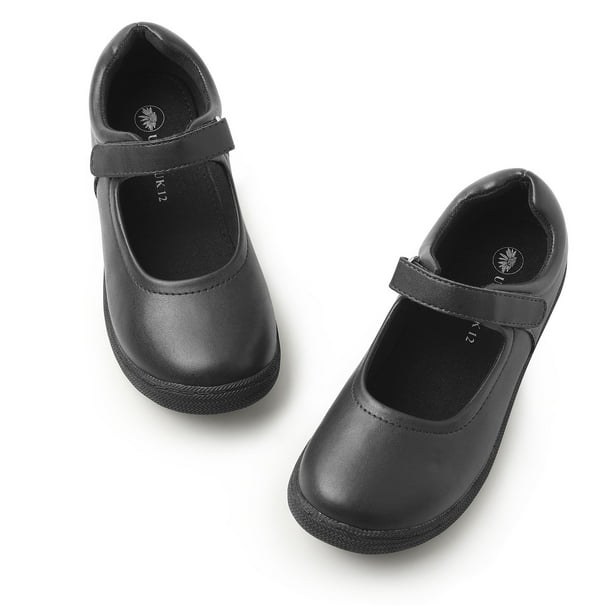 HOMEHOT Girl's School Uniform Shoes Strap Dress Mary Jane Flats Black ...