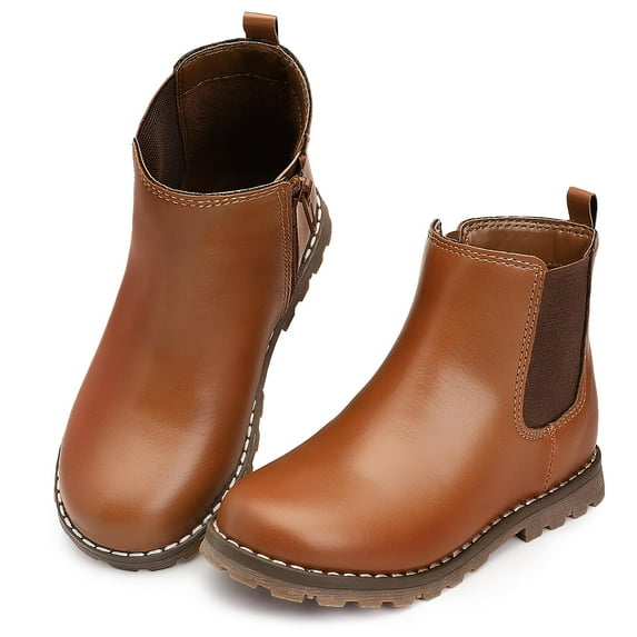 HOMEHOT Girls Boots Ankle Boots for Kids Low Heel Fashion Boots for Toddler Little Kids Non-Slip Shoes