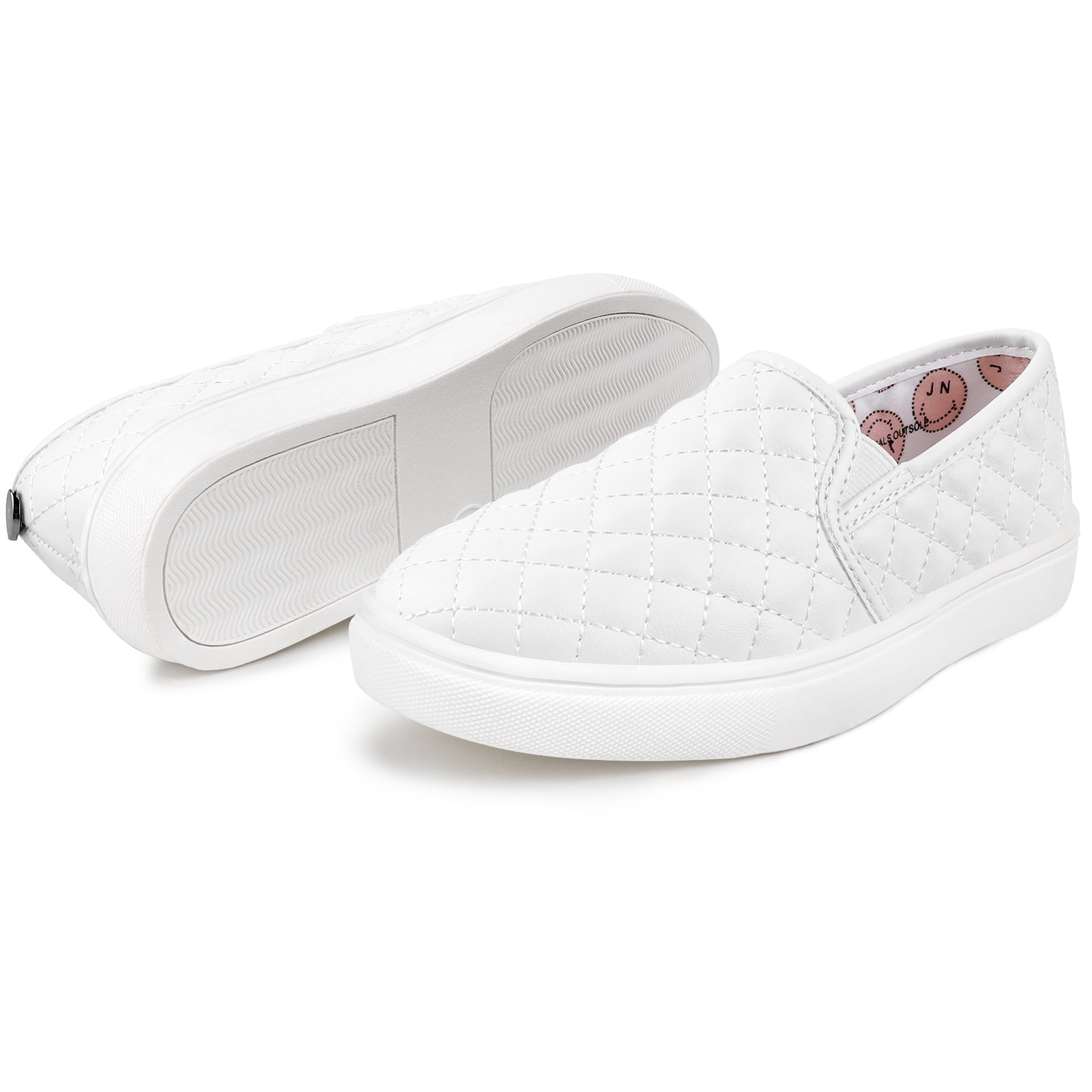 White Quilted Zip Up Sneakers | Dancing Shoez | SilkFred