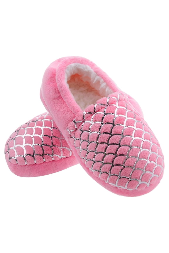 Girls Slippers Little Kid Big Kid Memory Foam House Slippers Indoor Outdoor Rubber Sole Pink Size 2 Female