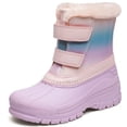 thumbnail image 1 of HOMEHOT Kid's Snow Boots Faux Fur Lining Warm Winter Boots​ Anti-slip Boots for Girls Purple 11 Little Kid, 1 of 6