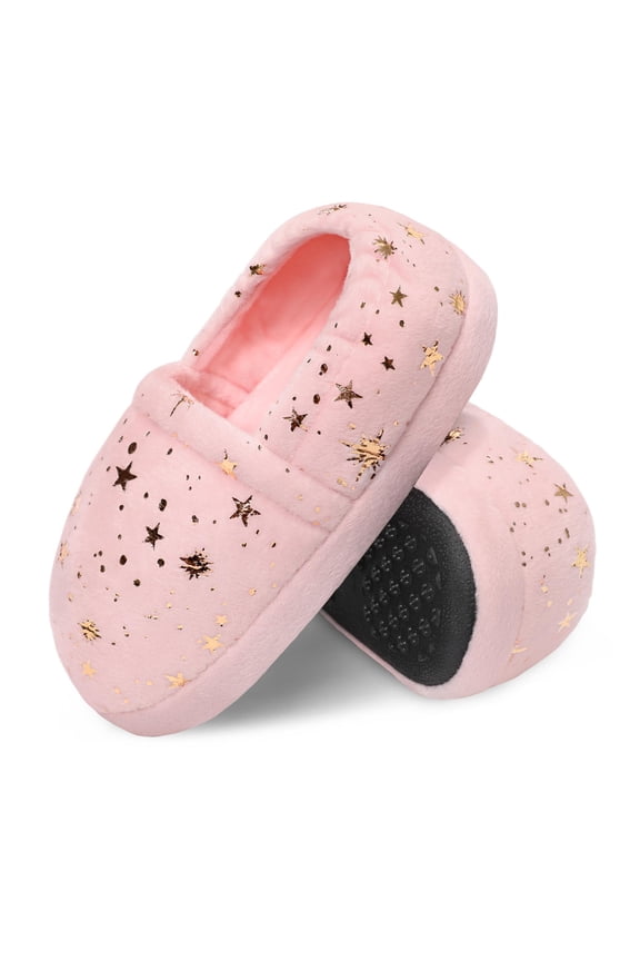 Kids Toddler Slippers for Girls Cozy Memory Foam House Shoes Boys Bedroom Slippers Pink Size 13-1 Female
