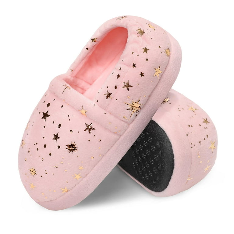 HOMEHOT Indoor Youth Bedroom Slippers for Kids, Cozy Memory Foam