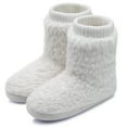 thumbnail image 1 of HOMEHOT Women's Fuzzy Slippers Memory Foam Bootie Slippers for Women Plush Lining Slip-on Bedroom Shoes Adult White 5 6 Female, 1 of 6