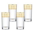 thumbnail image 1 of HOMEHUT Gold Embellished High Ball with Gold Rings, Set of 4, 1 of 3