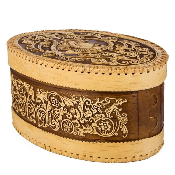 HOMEHUT Handmade Birch Bark Bread Box by Bread and Salt Design | Eco-Friendly Bread Storage Solution Perfect for Bread, Cookies