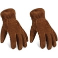 thumbnail image 1 of HOMEIORA 1 Pair Work Gloves Winter Insulated Coldproof Leather Glove Thick - Flexible Warm for Working in Cold Weather for Men & Women - Medium, Brown, 1 of 8
